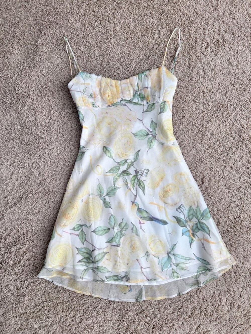 Saints and Secrets Yellow Floral Mini Dress